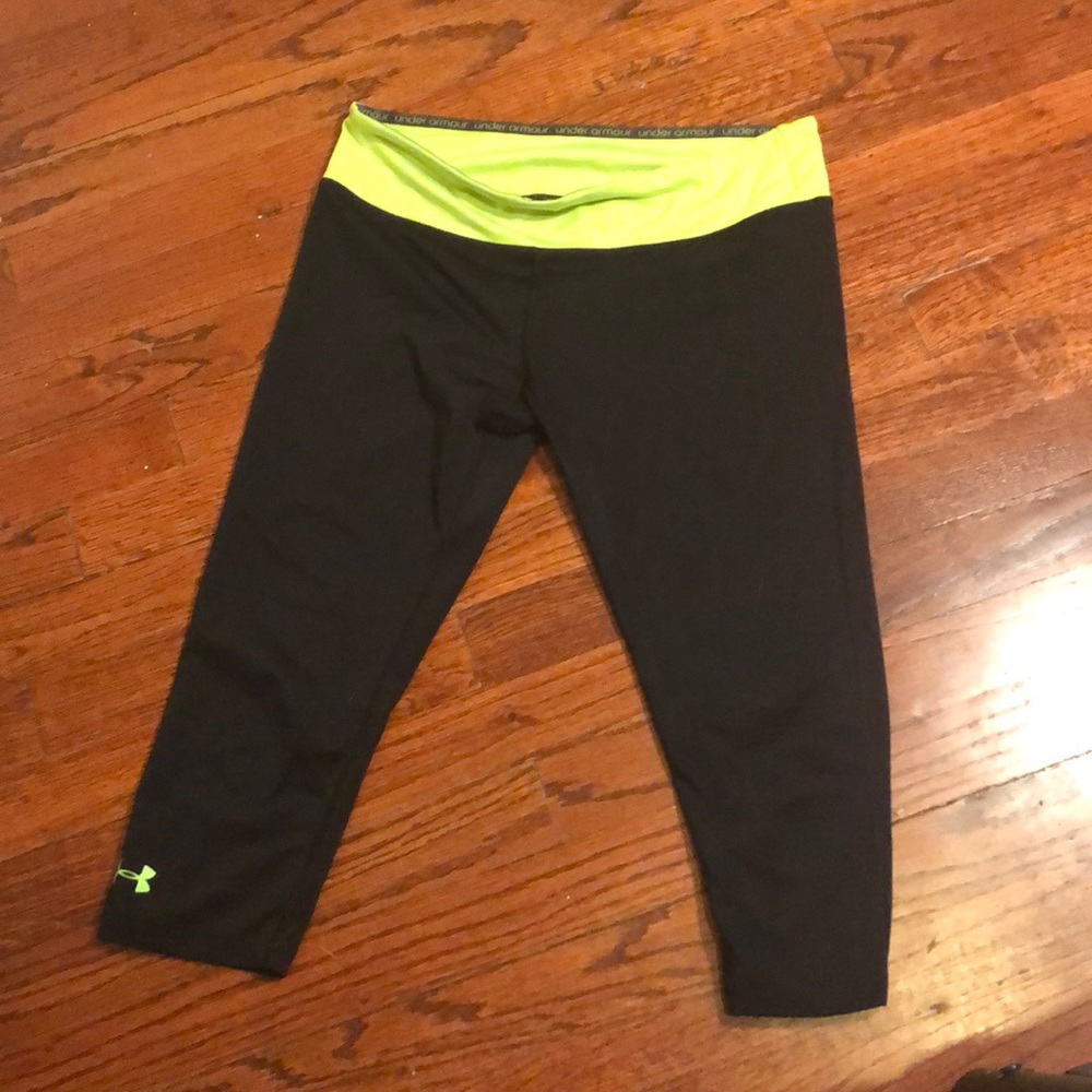 TWO PAIRS of Under Armor cropped leggings